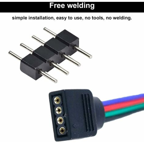 Connecteur de Bande LED 4 Pin Ruban LED à 4 Broches en Forme + RGB
