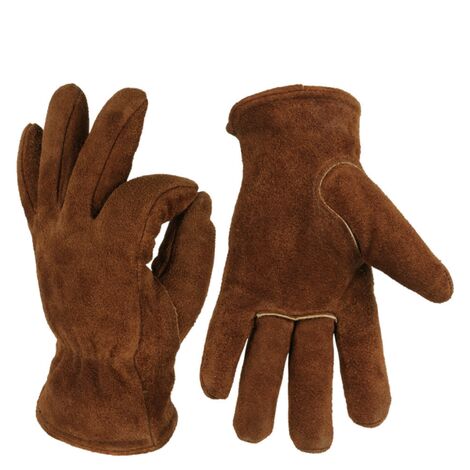 Gants marron cuir fin. Fin de série