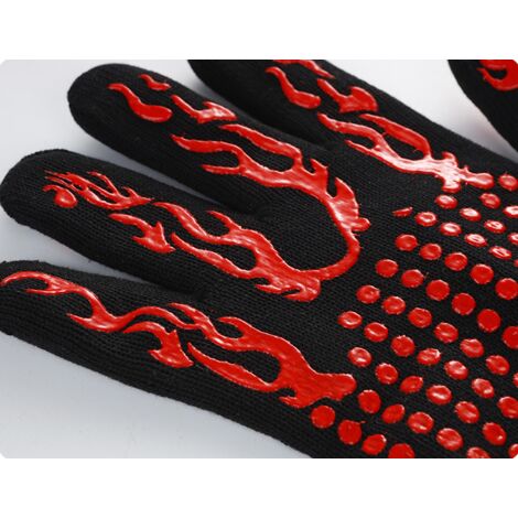 Triomphe gant anti-chaleur gant cuisine gant gant four jusqu'à 800 ° C gants  de cuisine résistant à la chaleur universelle et gants antidérapants pour  barbecue cuisine cuisine et cheminée, noir, 1 pai
