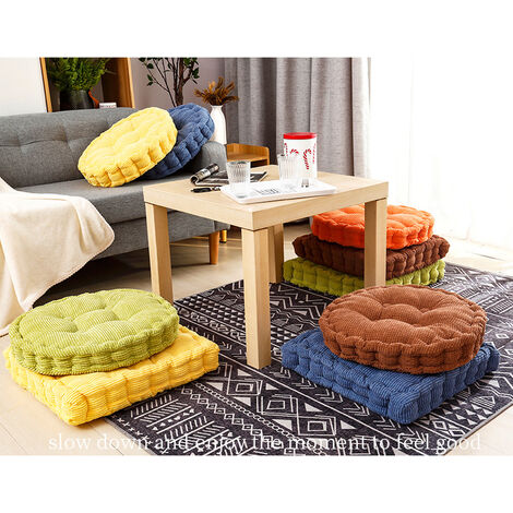 Lot de 2 coussins de chaise à carreaux en coton, doux et confortable,  coussin de chaise de cuisine, coussin épais pour chaise de bureau - Bleu -  40 x 40 cm : : Maison