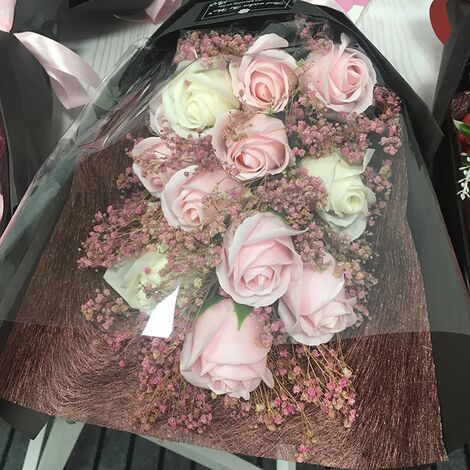 Coffret Parfum Femme,Rose Savon Fleur Boîte Artificielle Cadeau