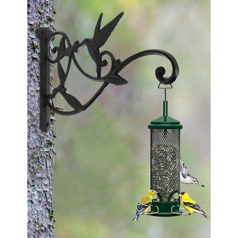 LTS FAFA Support de plante en métal support de lanterne mural en fer pour  accrocher une mangeoire à oiseaux lanterne carillon éolien Pot de fleur  crochet décoratif extérieur