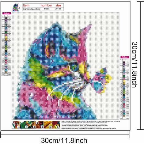 Kit de peinture de diamant Kit d'art de strass de chat 3D