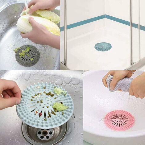 Filtre à cheveux en silicone 1 pièce, protection universelle contre les  drains, peut être utilisé dans la salle de bain, la baignoire, la cuisine  et le filtre à cheveux