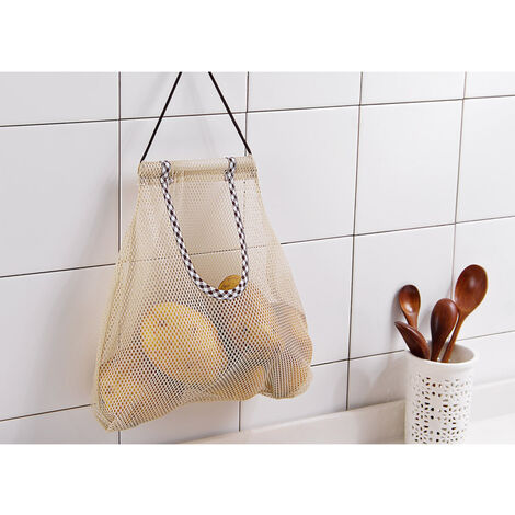 5 pièces sac en filet suspendu respirant, sacs de support de rangement de  cuisine pour pommes
