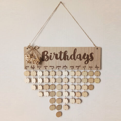 Plaque d'anniversaire 100 pièces Plaque Calendrier Plaque Suspendue Conseil  Plaque Famille Anniversaire Conseil Plaque DIY