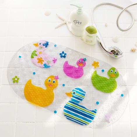 Tapis de Baignoire pour Enfants,T-Audace Cartoon Imprimé Tapis de Bain  Baignoire Antidérapant de Bébé