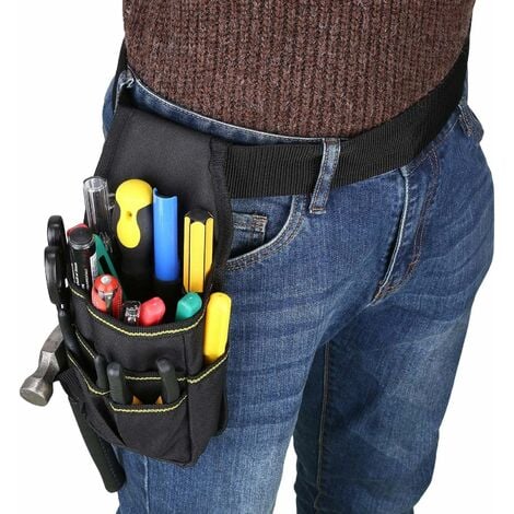 Pochette de poche pour ceinture à outils - Sac de taille pour outil  d'électricien Ceinture organisateur multifonctionnel Sac à outils pour  perceuse électrique Ceinture de taille Support de rangement p : 