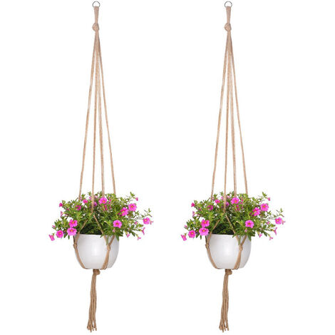 Pot Jardin Support Moderne Plante Cintre Fleur Pieds Pendant Macramé Corde  Natté