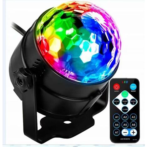 Lampe 3 Couleur Lumière 5W LED RGB Projecteur Boule Fête Soirée DJ Disco  Karaoké 