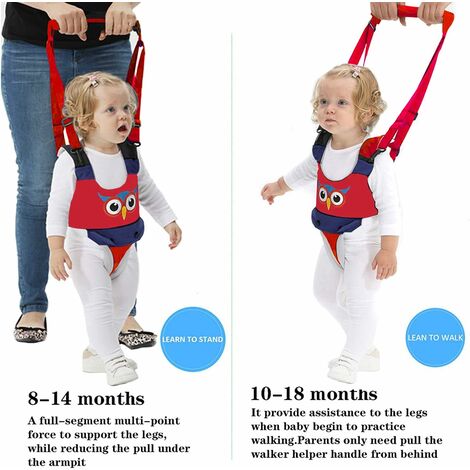 Rouge)bébé marche harnais poignée réglable enfant en bas âge