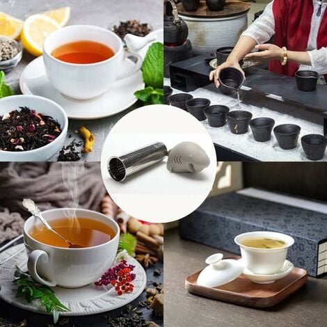 Passoire à thé 2 pièces, diffuseur de thé en acier inoxydable, filtre à thé  à long