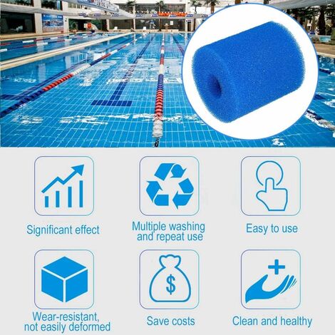 Filtre en mousse réutilisable et lavable pour piscine Intex l's, cartouche  éponge adaptée au Bubble Jetted Pure SPA, 16 pièces
