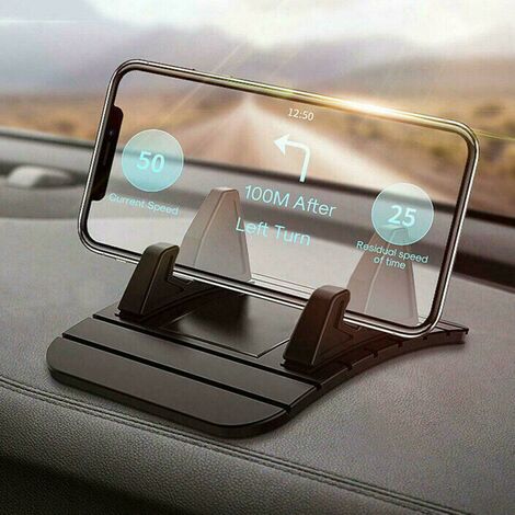 Support à smartphone avec tapis antidérapant pour tableau de bord de voiture, Supports et tablettes