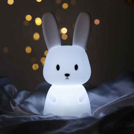 Lapin Veilleuse Bebe Tactile Triomphe 7 Couleurs USB Rechargeable