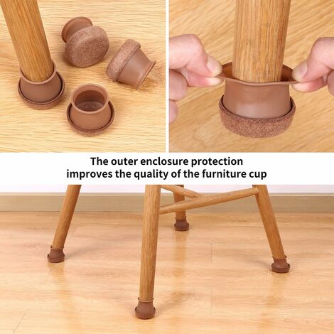 Protège-pieds de chaise - Capuchons en feutre Premium avec revêtement en  silicone
