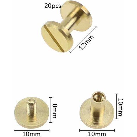 10 pièces clous à vis en métal clous rivets clous bouton pour artisanat en  cuir