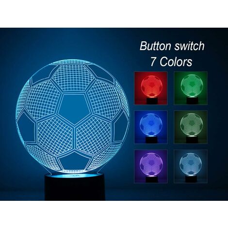 Lampe de nuit 3D Illusion Lampe de chevet 7 couleurs de charge USB LED Lampe  de