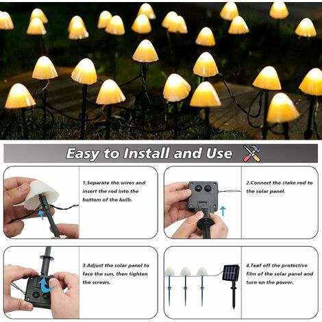 Guirlande Lumineuse Solaire Extérieure 30Pcs 6M Led Lampion Lanterne  Guirlande Lumineuse Extérieur Blanc Chaud Solaire Étanche Décoration Pour  Jardin Terrasse Cour Etc. 