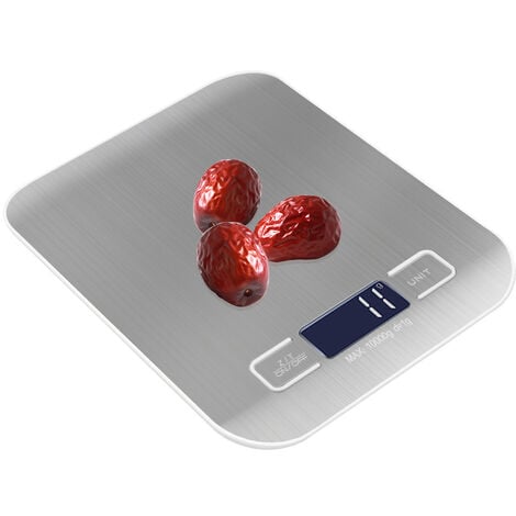 Balance de Cuisine Digitale en Acier Inoxydable - 5/10kg, Pèse