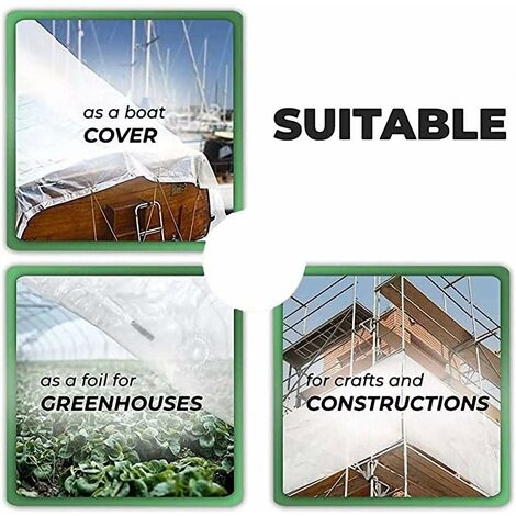 Bâche transparente résistante à la pluie, Membrane polyvalente, abri de  jardin, couverture extérieure d'urgence pour
