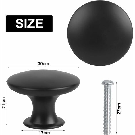 Bouton rond 30 mm noir - Boutons