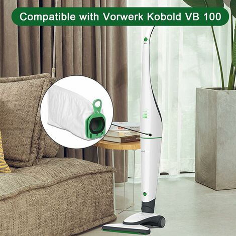 Lot de 10 Pcs Sacs Aspirateur Compatible avec Vorwerk Kobold VB100