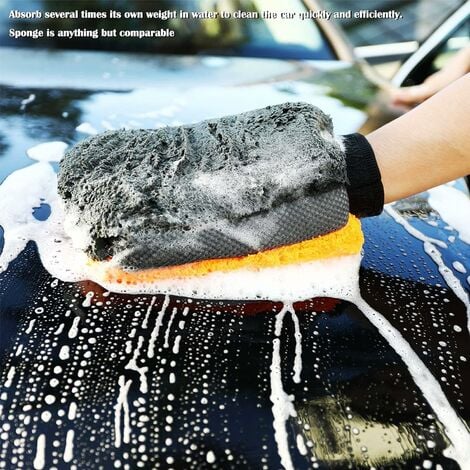 Éponge de nettoyage en microfibre pour voiture, Éponge de voiture, Gant  de lavage