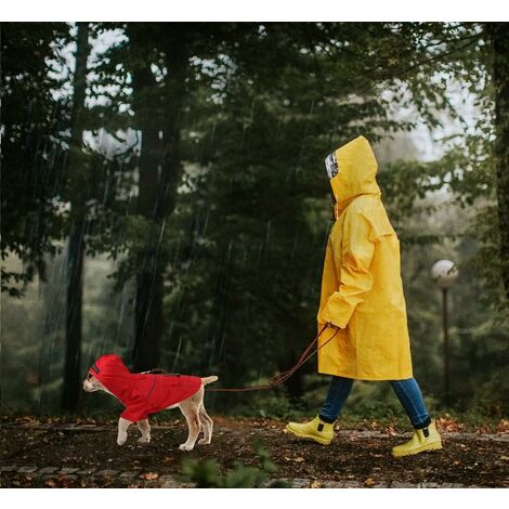 Vêtements pour chiens de taille S pour les grands chiens imperméable avec  bonnet de pluie et bande réfléchissante réglable de poche Grand imperméable  pour chien