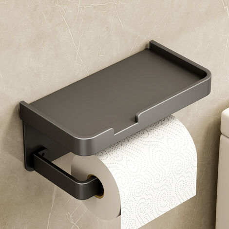 Porte-rouleau de papier toilette adhésif en aluminium