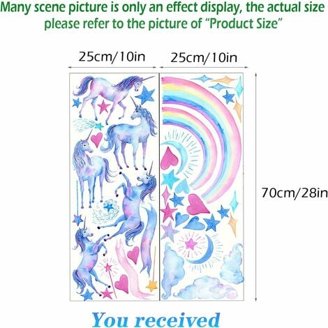 Licorne arc-en-ciel 70 cm, Fille