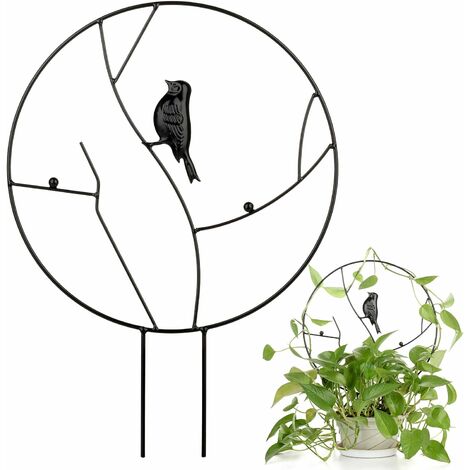 Treillis de jardin, métal, lot de 6, à planter, support pour plantes  grimpantes, 122x31 cm, jardin, noir