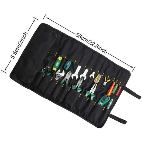 Housse à outils d'une pièce / sac / sacs 10 poches Porte-outils Roll  Storage Pouch Pliable / enroulable / portable Ultimate Tool Roll pour le  jardinage, électricien en oxf