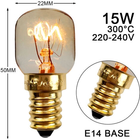 Ampoule E14 - 15 W Pour Réfrigérateur, Machine à Coudre, Micro-ondes, Four  300°C