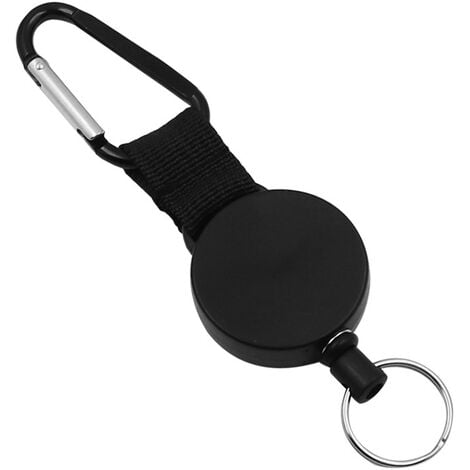 50 Pcs Retractable Badge Reel Clips Holder pour accrocher un porte-clés de  carte d'identité (noir)