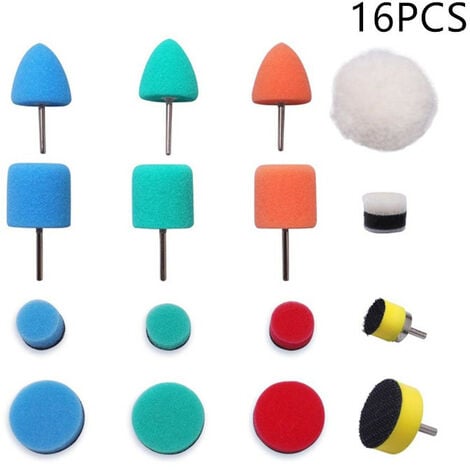Fonepro Mini Éponges de Polissage, Set de Polissage, 16Pcs Kit de Polissage  Pad Éponge à polir