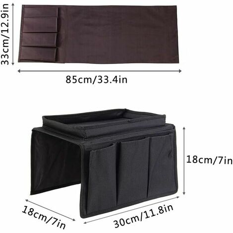 Grand sac rangement long de 50 à 85 cm - Pochette noire avec anse de  transport