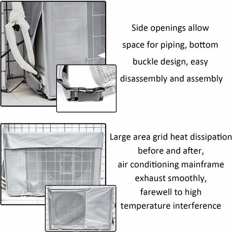 Housse Climatiseur Extérieur, Housse Pompe a Chaleur, Couvercle de Moteur  de Climatiseur Universel, Anti-poussière, 1054075cm