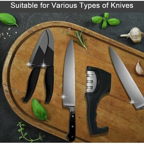 Aiguiseur Couteaux Professionnel 3 Niveaux - Eguiseur De Couteau Japonais  Avec Poigne Angle Rglable - Affuteur Couteau Multifonction Et Aiguiseur De