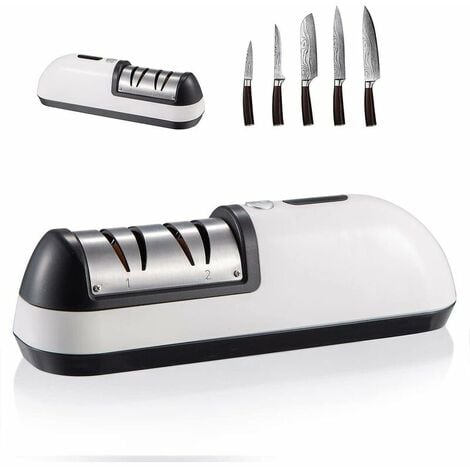 Aiguiseur de couteaux de cuisine Aiguiseur de couteaux électrique 2 en 1,  aiguiseur à deux niveaux ，
