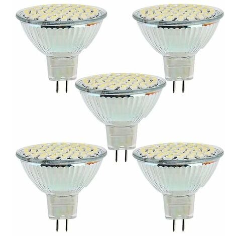 5W Ampoules MR16 LED,Blanc Froid 6000K,Équivalent 50W Ampoule Halogène,120°Angle  faisceau,Lot