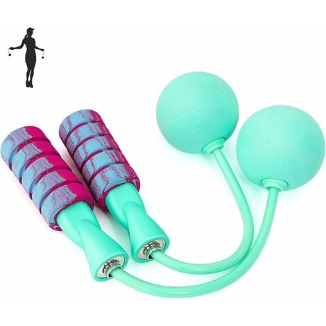 CORDE A SAUTER,rope-green--Corde à sauter réglable sans fil, boule de  poids, équipement de sport et de Fitness pour adultes et enfan