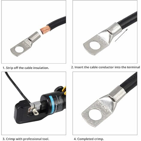 Bornes à anneau de type OT en cuivre ouvert connecteur de câble de  raccordement terminal anneau de sertissage câble connecteur de terminal  (couleur 