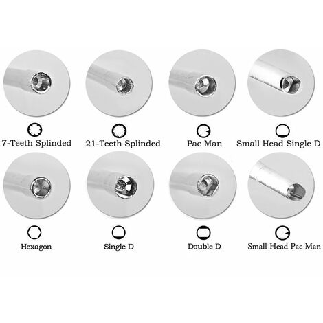 Outil de réglage de carburateur Pac Man/Single D/double D/Hexagone Hex  Socket/21-teeth/cannelée 7-teeth Tournevis à douille cannelée pour commune  2 Cycle Moteur de petite taille : : Bricolage