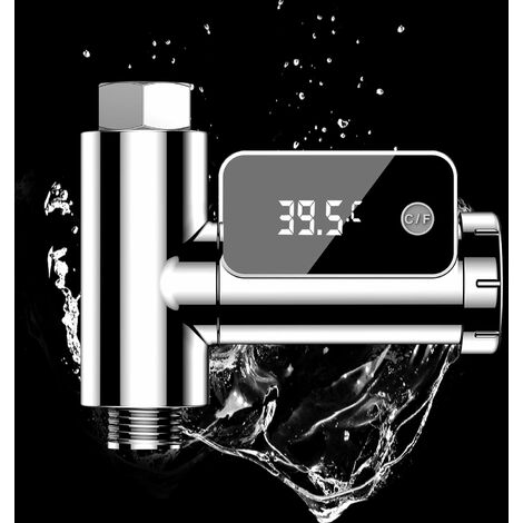 Led Display Water Meter Thermomètre de douche numérique Bain Température  Moniteur température Température