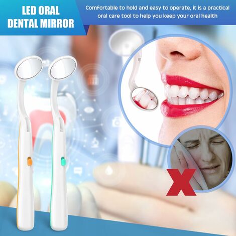 Miroir dentaire oral d'inspection de dent de bouche avec la lumière  lumineuse LED 2PCS