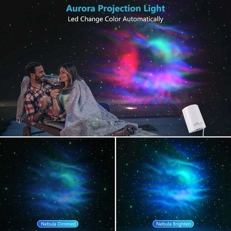 Lampe Projecteur LED, Projecteur Ciel Étoilé avec télécommande, étoile  étoilée lune effet vague d'eau Projecteur