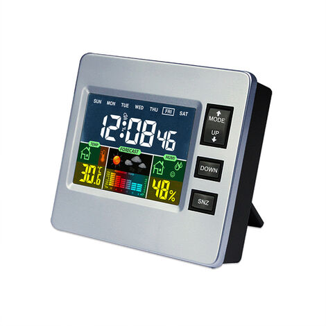 Station Météo sans Fil TS-3310 Thermomètre Intérieur Extérieur sans Fil à  écran Tactile Complet avec Capteur, Station de Prévision électrique à écran  LCD avec Horloge Intelligente(en Bois)