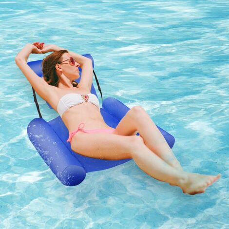 Lit Flottant Gonflable, Hamac de Piscine, Hamac d'Eau Chaise Longue Piscine  Chaise Longue Matelas d'Air Piscine pour Adultes et Enfants Lit Flottant 