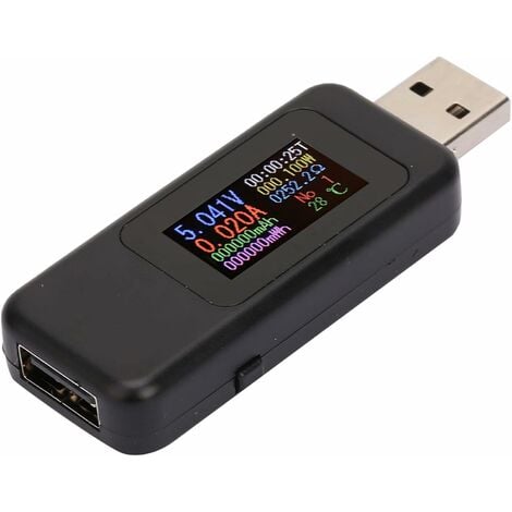Testeur USB chargeur détecteur-LCD affichage testeur USB chargeur détecteur  voltmètre numérique ampèremètre compteur de tension DC4-30V(noir)
